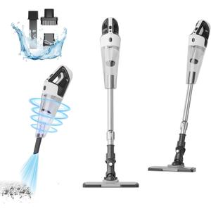 TECBOT Cordless Vacuum Cleaner, 12000 Pa Powerful Stick Vacuum with Brushless Motor, LED Touch Display, 30 Mins Long Runtime, Self-Standing Lightweight Vacuum for Hard Floor Carpet Hair, Gray