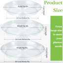 Shellwei 18 Pieces 16" 18" 20" Plant Saucers Clear Durable Plant Saucer Plastic Plants Saucers for Indoors Outdoors Clear Flower Pot Drip Trays Plants Garden Pot Saucer Trays