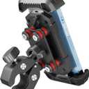 tounee Motorcycle Phone Holder Mount -Dual Vibration Dampener, Tool-Free Bike Phone Holder Handlebar Clip & Secure Lock for iPhone 16/15 Pro Max, 4.7-6.7" Phones - Black