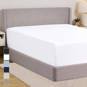 GORILLA GRIP Fitted Sheets, Stay in Place Deep Pocket Bottom Bed Sheets for Mattress, Lightweight Microfiber Sbana, All Around Elastic, Oeko-Tex, Wrinkle and Shrink Resistant, Queen Size White