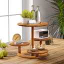 HURZMORO 4 Tier Round Cupcake Tower Stand for 50 Cupcakes,Wood Cake Stand with Tiered Tray Decor,Farmhouse Tiered Tray Decor,Cupcake Display for Birthday Graduation Baby Shower Tea Party