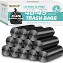 40-45 Gallon Black Trash Bags 120 Count - 37''x45'' Large Garbage Bags Unscented, 40+ Gallon Trash Can Liners, Multipurpose for Office, Outdoor, Recycling and Commercial