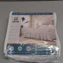 MIYE Wrap Around Ruffled Lace Bed Skirt, Elastic Dust Ruffle with Adjustable Belts, 15 Inch Drop Easy to Put On, Bed Frame Cover, Machine Washable (Embroidered, King/ Queen-15)