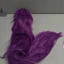 Half and Half Fer-n Cosplay Wig 29'' Long Straight Anime Purple Wigs with Bangs Dark Purple Wig for Women Halloween Costume Party