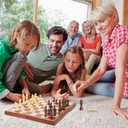 FanVince Chess Set 15" Wooden Board Game - Wood Sets with 2 Storage Bags and 2 Extra Queens - Gifts Box for Men Dad