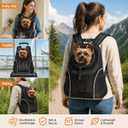 BAGLHER Dog Carrier Backpack for Small Dogs - Front Breathable Pet Backpack with Safety Buckle, Adjustable Hands-Free Design for Hiking, Cycling, Camping & Outdoor Use - Black, Size Large 10-14 lbs