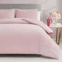 Juicy Couture Lotus Pink Crinkle Velvet King Comforter Set - 3 Piece Luxury Bedding Ensemble