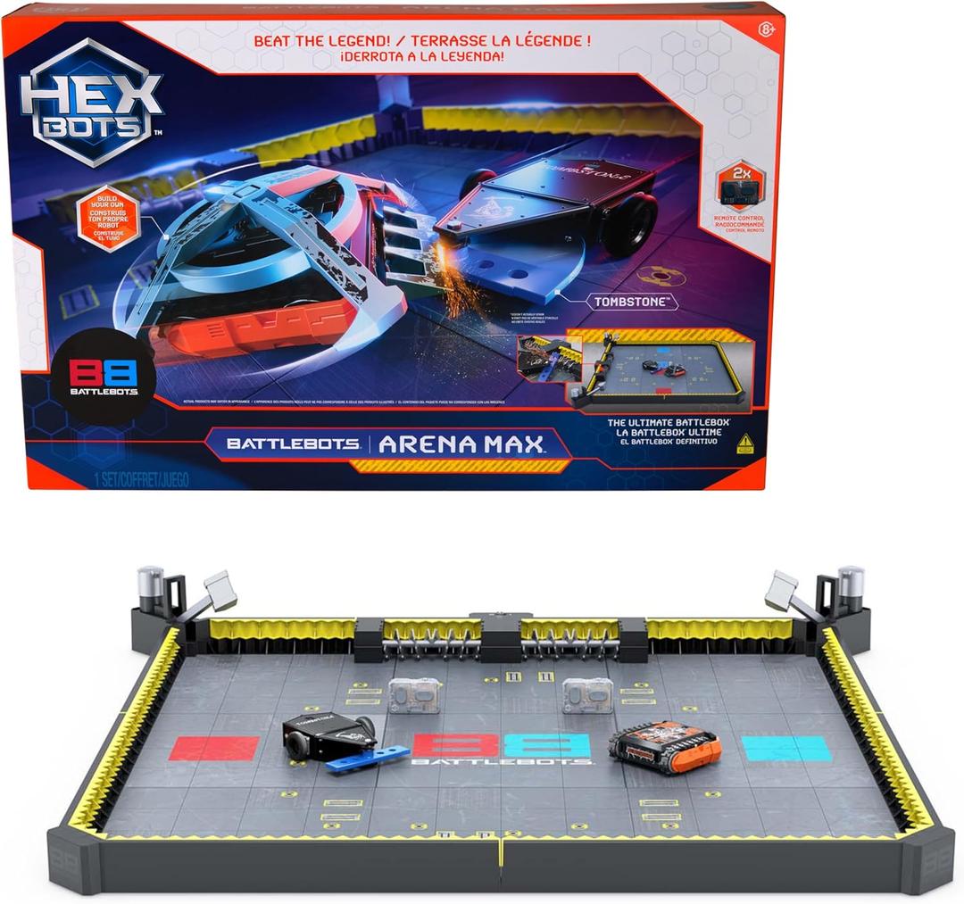 HEX BOTS BattleBots Arena MAX, Remote Control Robot Toys for Kids with Over 30 Pieces, Toys for Boys & Girls Ages 8 & Up, Batteries Included