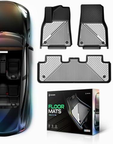 YHTAUTO Upgrade Galaxy Grey Car Floor Mats Fit Tesla Model Y Juniper 2025 2024 2023 2022 2021 2020 TPE Dual-Tone All Weather Car Mats, Custom Fit Model Y Interior Acessories