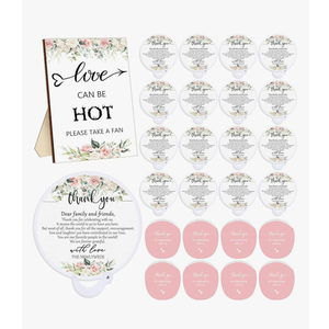Wenqik 100 Set Wedding Favors for Guests Compact Folding Fans Bulk Thank You Gifts for Wedding Souvenirs