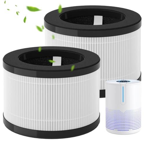 M01 Replacement Filter Compatible with MOOKA M01 Air Purifier, 3-Stage Filtration System, H13 True HEPA Filter, 2 Pack