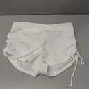 Women's V Cross High Waisted Swim Shorts Ruched Boyshorts Swimsuit Bottoms (White, L)