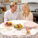 YOUBET 125PCS Pink Plastic Plates - Pink Disposable Plates With Gold Rim - Pinks and Gold Plates Include 25 Dinner Plates, 25 Dessert Plate, 75 Cutlery for Party Wedding Birthday Mothers Day