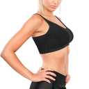 Blulu 3/6 Pieces Mini Camisole Bra Wireless Padded Bra Sport Cami Bralette with Adjustable Straps for Women Girls (Black, M)