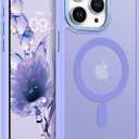 BENTOBEN Magnetic for iPhone 15 Pro Max Case,[Compatible with MagSafe] Translucent Matte Frosted Anti-Fingerprint Slim Shockproof Women Men Protective Case for iPhone 15 Pro Max 6.7", Purple Blue