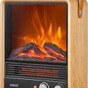 Shinic Electric Fireplace Heaters for Indoor Use,1500W Space Heater with Crackling Sound & 3D Realistic Flame, Safety Protection, Portable Fireplace Heater for Home Office Christmas Decoration, Oak