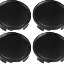 X AUTOHAUX 4pcs Universal 74mm Dia 4 Clips Wheel Tyre Center Hub Caps Cover Hubcap Black for Auto Vehicle