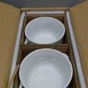 LE TAUCI Soup Bowls With Handles 28 oz and Silicone Lids, French Onion Soup Bowl for Chili, Beef Stew, Cereal, Ceramic Soup Crocks oven Safe, Microwave Dishwasher Safe - 5.5 inch, Set of 4, White