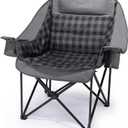 Camping Chairs for Adults Heavy Duty Padded Folding XL Camp Chairs with Cup Holder, Supports 500lbs, Oversized Large Outdoor Widen Comfy Lawn Chairs for Tailgating Sports Beach Yard, 1 Pack