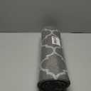 Abstract Geometric Non-Slip Bathtub Mat, Gray Moroccan Trellis PVC Bath Mat for Tub Quick Drying Shower Mats for Inside Shower, Foot Scrubber Loofah Bathroom Mats 47x16 Inches (Grey)