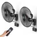 Ehiair 18" Wall Mounted Fan with Thermostat & Remote, Oscillating Fan