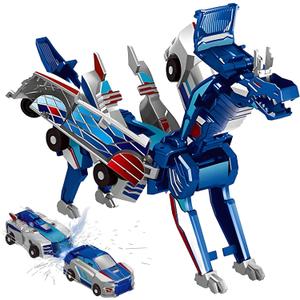 Aimery Collision Transforming Dinosaur Car Toy, 2 Magnetic Cars Convert into Dinosaur Toys,Dino Robot Toy, Boys Toys,Kids Toys, Party Birthday for Kids (Blue)