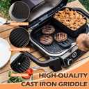Cast Iron Griddle for Ninja Woodfire OG700 Series Grills, Grill Griddle Pan for Ninja XSKGRDPLT Woodfire Outdoor Grill Flat Top Griddle Plate Accessories, Polished Porcelain Coated, Thickened