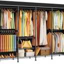 ULIFHOME H41C Clothes Rack with Cover, Covered Clothing Rack Heavy Duty, 16.5"D x 80"W x 76.4"H