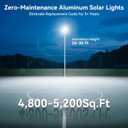 Deepn Solar Street Light 12000W Aluminum Commercial Grade Solar Parking Lot Lights with Motion Sensor & Dusk to Dawn IP67 Waterproof Heavy Duty Security Flood Lights for Street, Yard, SZ4000, 2Pack
