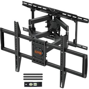 ELIVED TV Wall Mount for Most 37-82 Inch OLED QLED TVs, 8 Ball Bearings Smooth Swivel Extend for Ultra Slim Screens, Wall Mount TV Bracket Max VESA 600x400mm, Fits 24" Wood Studs, 100 lbs.