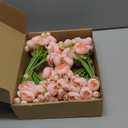 Meldel 32Pcs Ranunculus Artificial Flower, Faux Silk Mini Pink Ranunculus Flowers for DIY Bouquet, Bulk Fake Peony Wedding Filler Flowers for Centerpieces Arrangements Bridal Shower Decorations