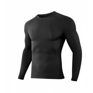 Dalavch 1 Pack Men's Compression Shirts Long Sleeve Athletic Workout Sports Undershirt Base Layer Top for Winter (Medium, Black