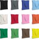 TOPDesign 12-Pack Economical 16"x15" Cotton Tote Bag, Lightweight Medium Reusable Grocery Shopping Cloth Bags, Suitable for DIY, Advertising, Promotion, Gift, Activity (Multi)