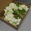 32Pcs Ranunculus Artificial Flowers, Ivory White Faux Silk Mini Peonies Bulk Fake Wedding Flowers for DIY Bouquet, Home Decor, Bridal Shower & Centerpieces