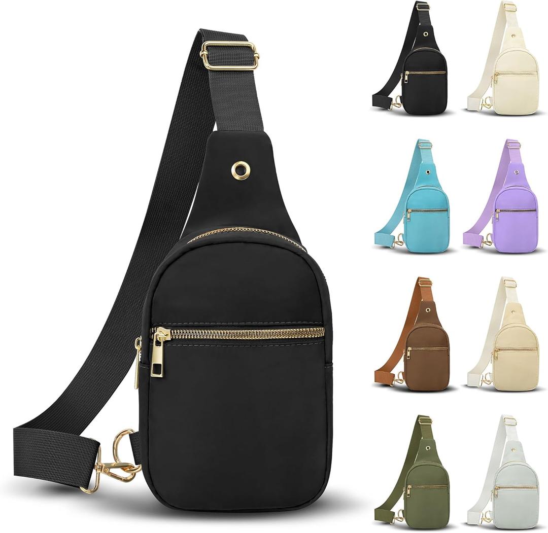VOROLO Large Sling BagCrossbody Waist Pack Sling Bag Women Sling Chest Bag with Ajustable Strap Small Trendy Sling Crossbody Bag Black 03