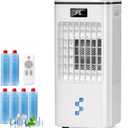 Portable Air Conditioners, 3-IN-1 Evaporative Air Cooler, Swamp Cooler with 3 Speeds & 4 Modes, 2-Gal Water Tank for Cooling, 16 FT/S Remote and Touch Control for Indoors, FK2508Y