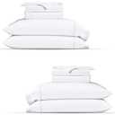 TEXAS LINEN CO. 100% Organic Cotton Percale Sheets King Size Pack or 2 - Soft & Crisp Organic Cotton Sheets King Size (8 PC, White), 16" Deep Pocket Percale Weve Bed Sheet Set - GOTS Certified