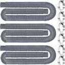 Replacement Pool Hoses for Above Ground Pools 1 1/4, 59"" Long Filter Pump Hose, 3 Packs Pool Pump Hose with 6 Metal Clamps (Grey), Gray