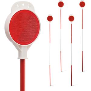 Driveway Markers, Double Sided Reflective Driveway Markers Highly Visible, 48 Inch Metal Snow Stake for Snow Plowing Markers, Parking Lots, Walkways, Yard Mailbox (4 Pack)