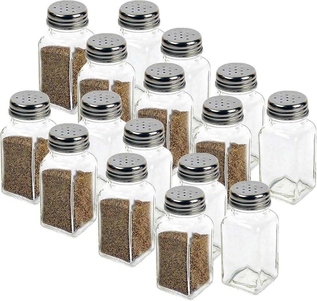 HESSION Salt and Pepper Shakers Glass Salt Shakers (16)