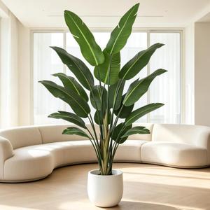 Artificial Bird of Paradise Tree 8FT 17 Thick Matte Texture Leaves