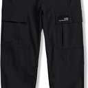 Cromoncent Girls&Womens Cargo Pants Elastic Waist Lightweight Outdoor Jogger Pants (Small, Black)