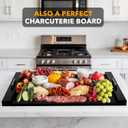 SpaceAid Noodle Board Stove Kitchen Cover with Handles, Top Covers for Gas Burners and Electric Stove, Oven Decor Accessories Wood Tray for Countertop, Black Bamboo, 29.5"W x 22"D x 2.1"H