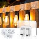 24 PCS Hooks for Outdoor String Lights Clips, Heavy Duty Cable Clips Hooks for Hanging Christmas Lights With Waterproof Adhesive Strips , UV-Resistant Wall Wire Cord Holder for Porch Patio Decor (X_Large_24P)