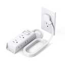 Cruise Ship Essentials, Flat Plug Power Strip, Addtam 1 ft Ultra Flat Extension Cord with 6 Outlets Extender, No Surge Protector for Cruise Ship, Travel, Dorm, Home Office, Black