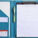 Resume Folder Clipboard Holder Letter Size A4 Legal Pad, Portfolio Pad Folio Document Organizer for Interview & Business (Turquoise)