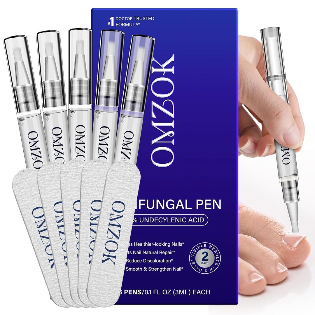 Toenail Fungus Pen - 25% Undecylenic Acid, Tea Tree Oil - Toenail Fungus Treatment Extra Strength for Toe Nail Repair Pen for Damaged Nails, Foot Fungal Nail Treatment for Fungi Funginail - 5pcs
