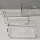 Set Of 4 Clear Pantry Organizer Bins Stackable Household Plastic Food Storage Basket with Wide Open Front for Kitchen, Countertops, Cabinets, Refrigerator, Freezer, Bedrooms, Bathrooms - 12" Wide
