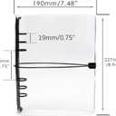Clear A5 Binder with Elastic Band 1.8mm Thick PVC Notebook Cover 6 Black 20mm Diameter Round Rings Budget Binder Planner Cover Journal Folder Organizer for A5 Binder Pockets Paper Refills
