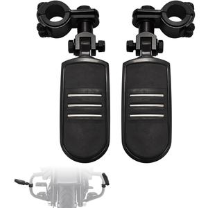 FOVPLUE 1",1.25"Highway Footpegs, Adjustable Highway Peg w/ 3-Piece Clamp for Harley Touring Softail Dyna Sportster models w/25mm-32mm Engine Guard/Tubing,BLACK#3